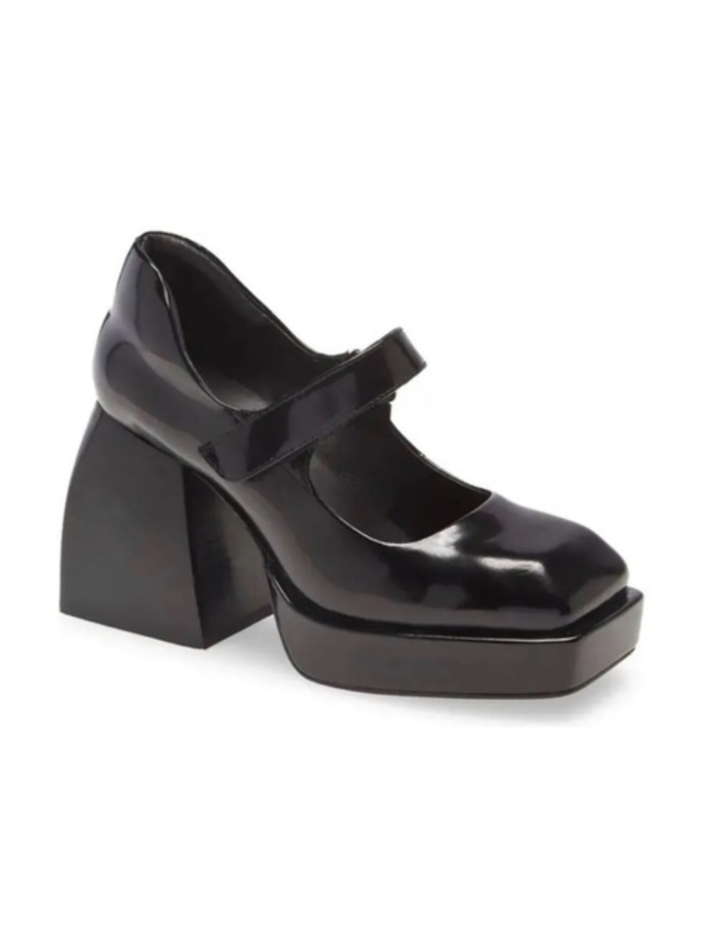 Jeffrey Campbell Chunky Mary Jane Pumps Flared Block Heels Size 8.5 Platforms